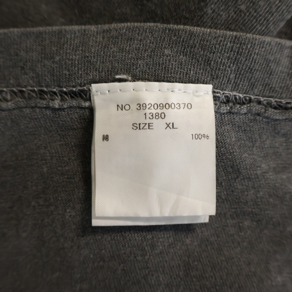 HOORSENBUHS(ホーセンブース) UNDER R TEE アンダーアール ウォッシュ加工 フロントプリントTシャツ 半袖クルーネックカットソー グレー 3920900370