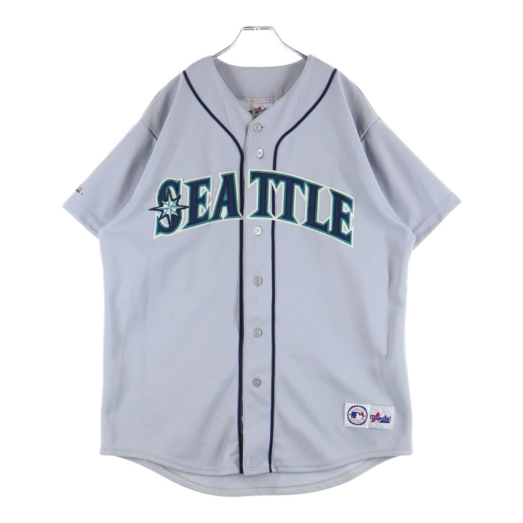 Majestic(マジェスティック) MLB SEATTLE MARINERS シアトル マリナーズ イチロー 半袖 ベースボールシャツ グレー