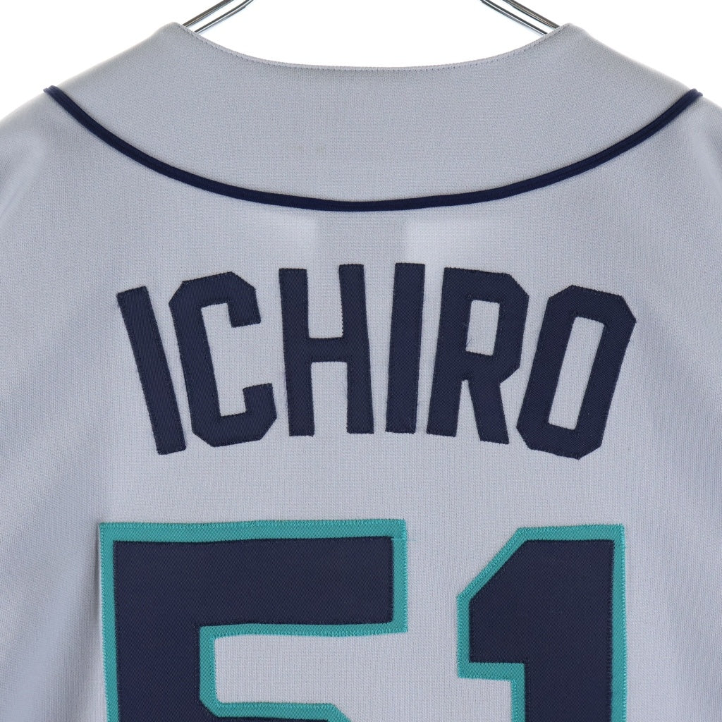 Majestic(マジェスティック) MLB SEATTLE MARINERS シアトル マリナーズ イチロー 半袖 ベースボールシャツ グレー
