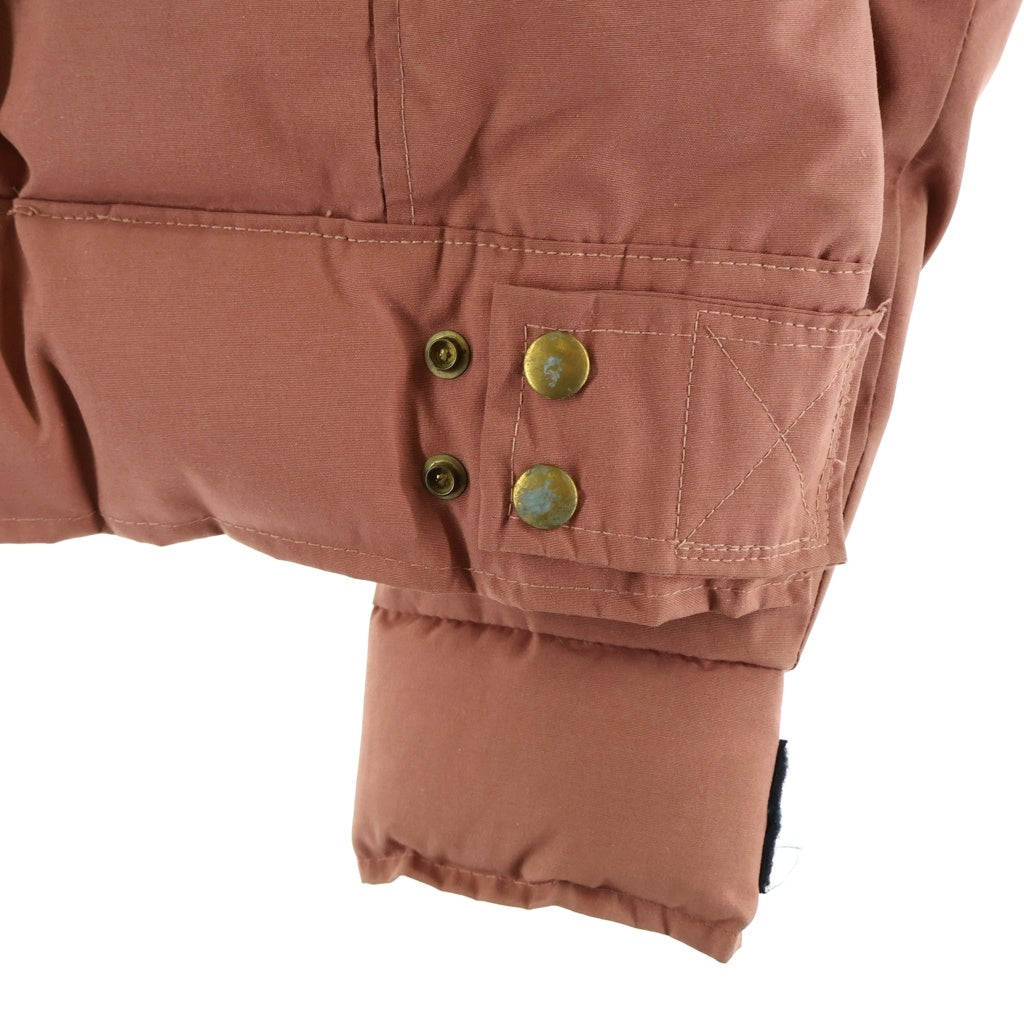 ROCKY MOUNTAIN(ロッキーマウンテン) 70S VINTAGE DOWN JACKET ヴィンテージ ヨークレザー切替 ジップアップダウンジャケット レディース レッド/ブラウン