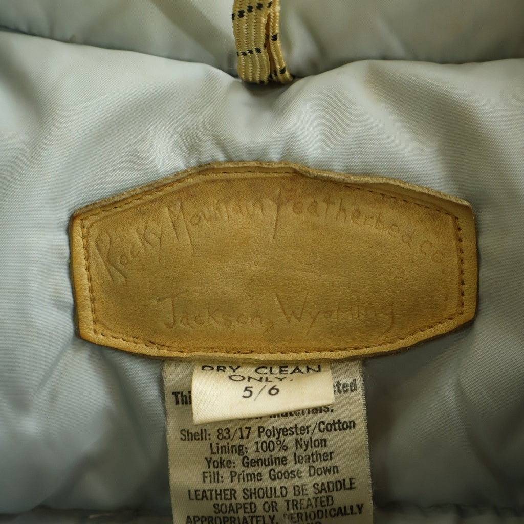 ROCKY MOUNTAIN(ロッキーマウンテン) 70S VINTAGE DOWN JACKET ヴィンテージ ヨークレザー切替 ジップアップダウンジャケット レディース レッド/ブラウン