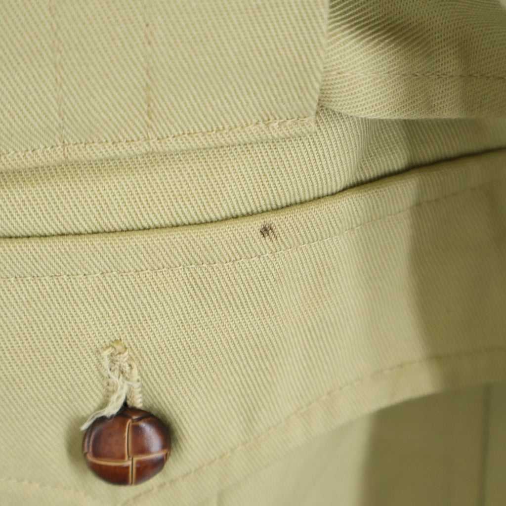 VINTAGE(ヴィンテージ) 60-70S VINTAGE H.I.S.SPORTSWEAR SAFARI JACKET ヴィンテージ 裏地ボア レザーエルボーパッチ クルミボタン サファリジャケット ベージュ/ブラウン レディース