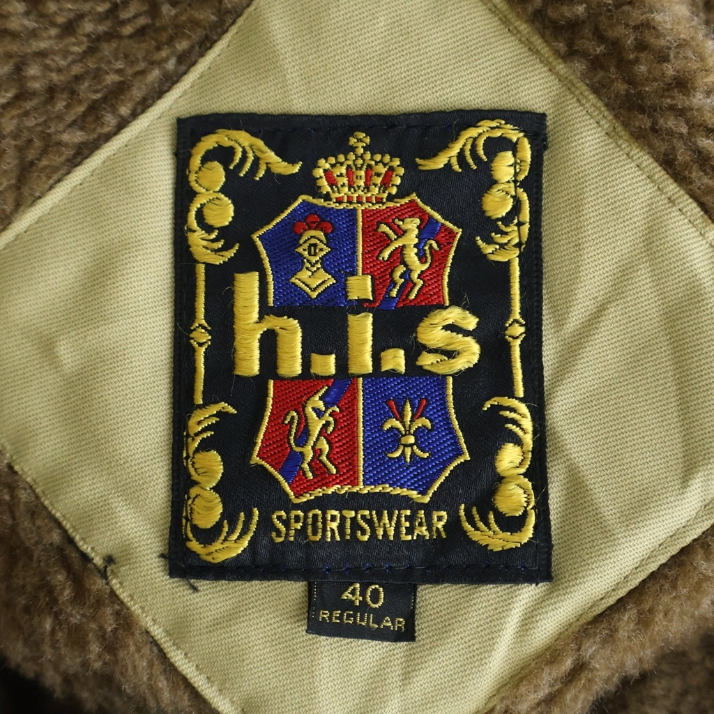 VINTAGE(ヴィンテージ) 60-70S VINTAGE H.I.S.SPORTSWEAR SAFARI JACKET ヴィンテージ 裏地ボア レザーエルボーパッチ クルミボタン サファリジャケット ベージュ/ブラウン レディース