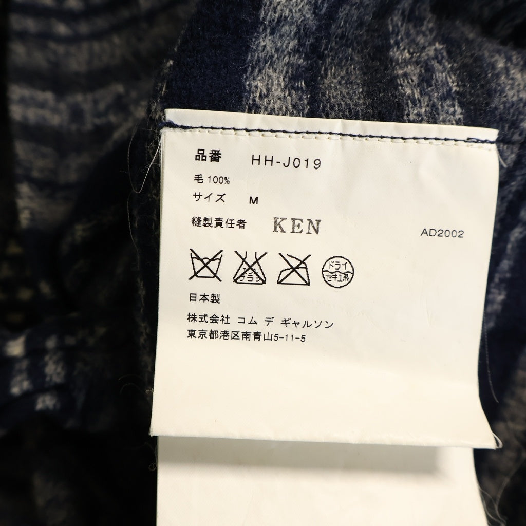 COMME des GARCONS HOMME(コムデギャルソンオム) 02AW AD2002 田中オム期 幾何学柄 ウールテーラードジャケット ネイビー/グレー HH-J019