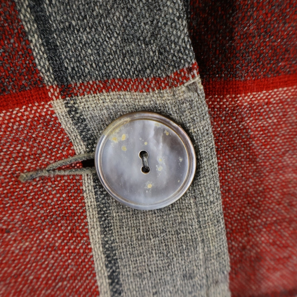 PENDLETON(ペンドルトン) 50S VINTAGE WOOL JACKET ヴィンテージ 白タグ ブロックチェック ウールボタンジャケット レディース レッド/グレー