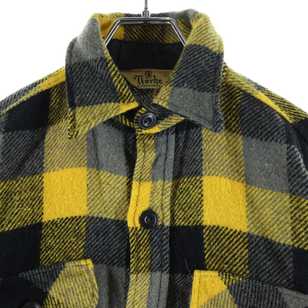 VINTAGE(ヴィンテージ) 60S VINTAGE YORKE SPORTSWEAR L/S WOOL CHECK SHIRT ヴィンテージ チェック柄 長袖ウールシャツ イエロー/ブラック