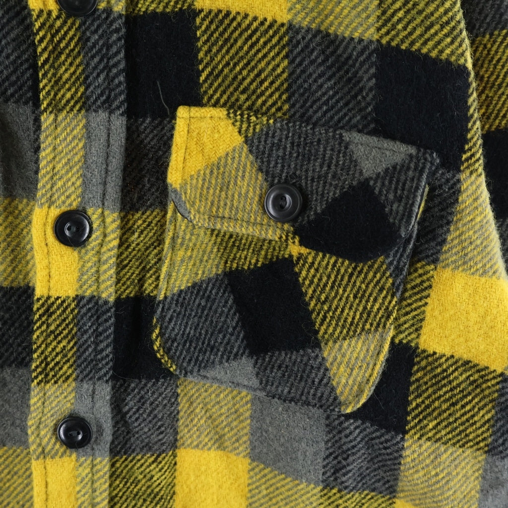 VINTAGE(ヴィンテージ) 60S VINTAGE YORKE SPORTSWEAR L/S WOOL CHECK SHIRT ヴィンテージ チェック柄 長袖ウールシャツ イエロー/ブラック
