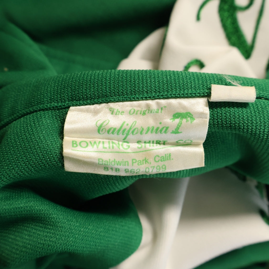 VINTAGE(ヴィンテージ) 70-80S VINTAGE CALIFOLNIA S/S BOWLING SHIRT ヴィンテージ 両面刺繍デザイン 半袖ボーリングシャツ グリーン/ホワイト