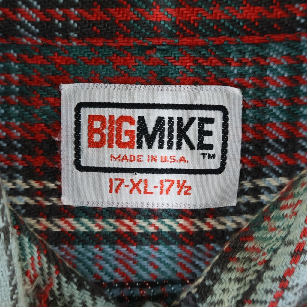 VINTAGE(ヴィンテージ) 70-80S VINTAGE BIGMIKE L/S HEAVY NEL-SHIRT ヴィンテージ ビッグマイク チェック柄 USA製 長袖ヘビーネルシャツ ブルー/レッド