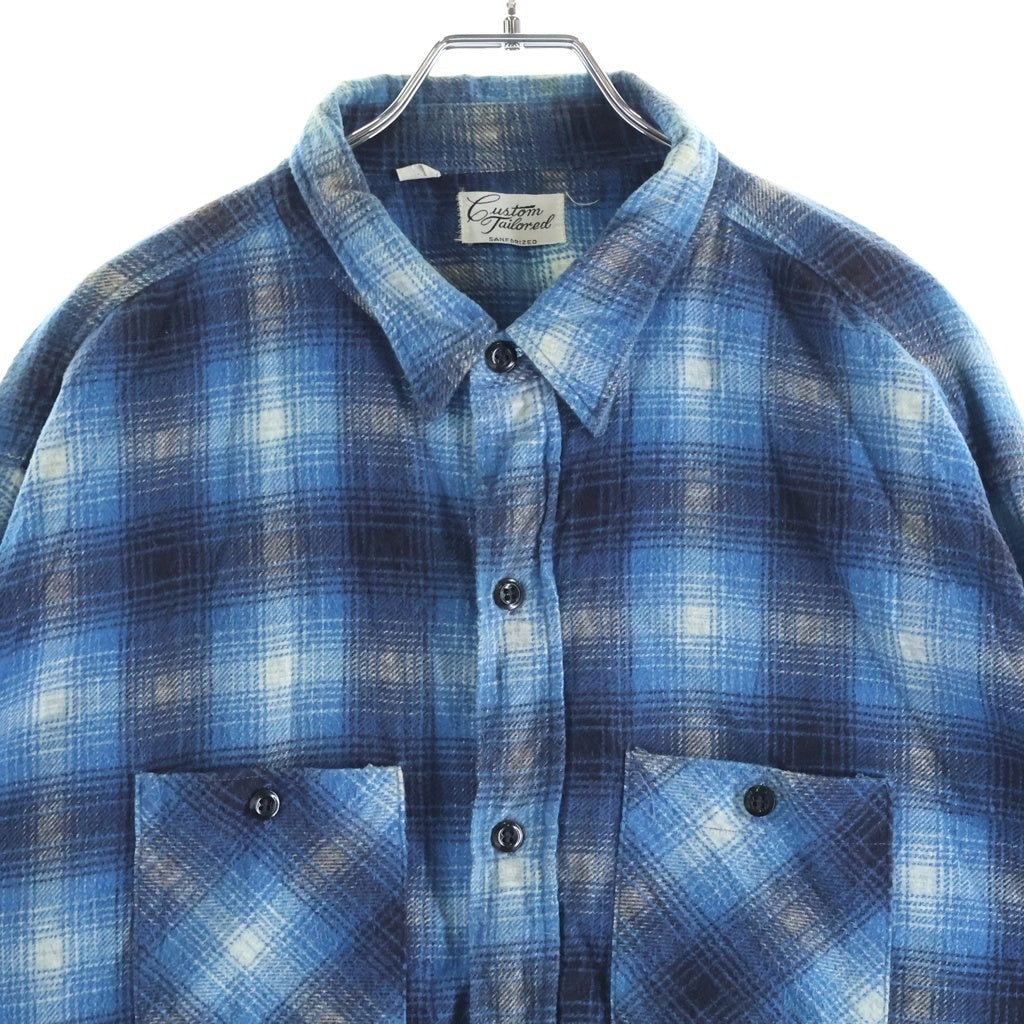 VINTAGE(ヴィンテージ) 60S VINTAGE CUSTOM TAILORED L/S PRINT FLANNEL SHIRT ヴィンテージ チェック柄 長袖プリネルシャツ ブルー