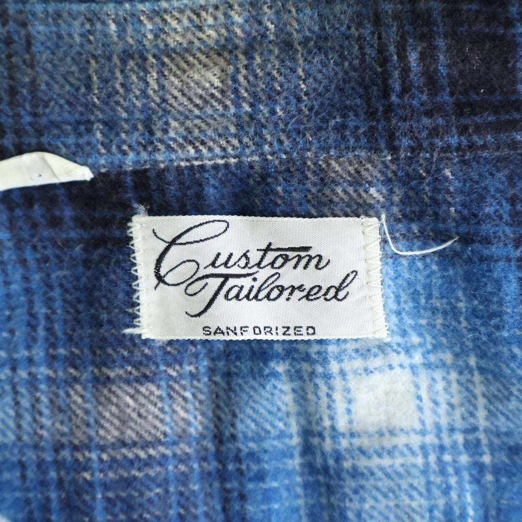 VINTAGE(ヴィンテージ) 60S VINTAGE CUSTOM TAILORED L/S PRINT FLANNEL SHIRT ヴィンテージ チェック柄 長袖プリネルシャツ ブルー