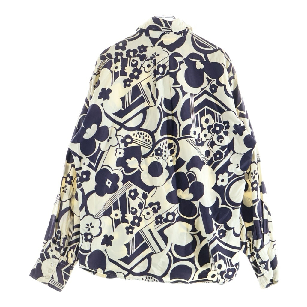 VINTAGE(ヴィンテージ) 60-70S VINTAGE CHESS KING L/S SHIRT ヴィンテージ フローラル総柄 長袖シャツ ネイビー/ホワイト