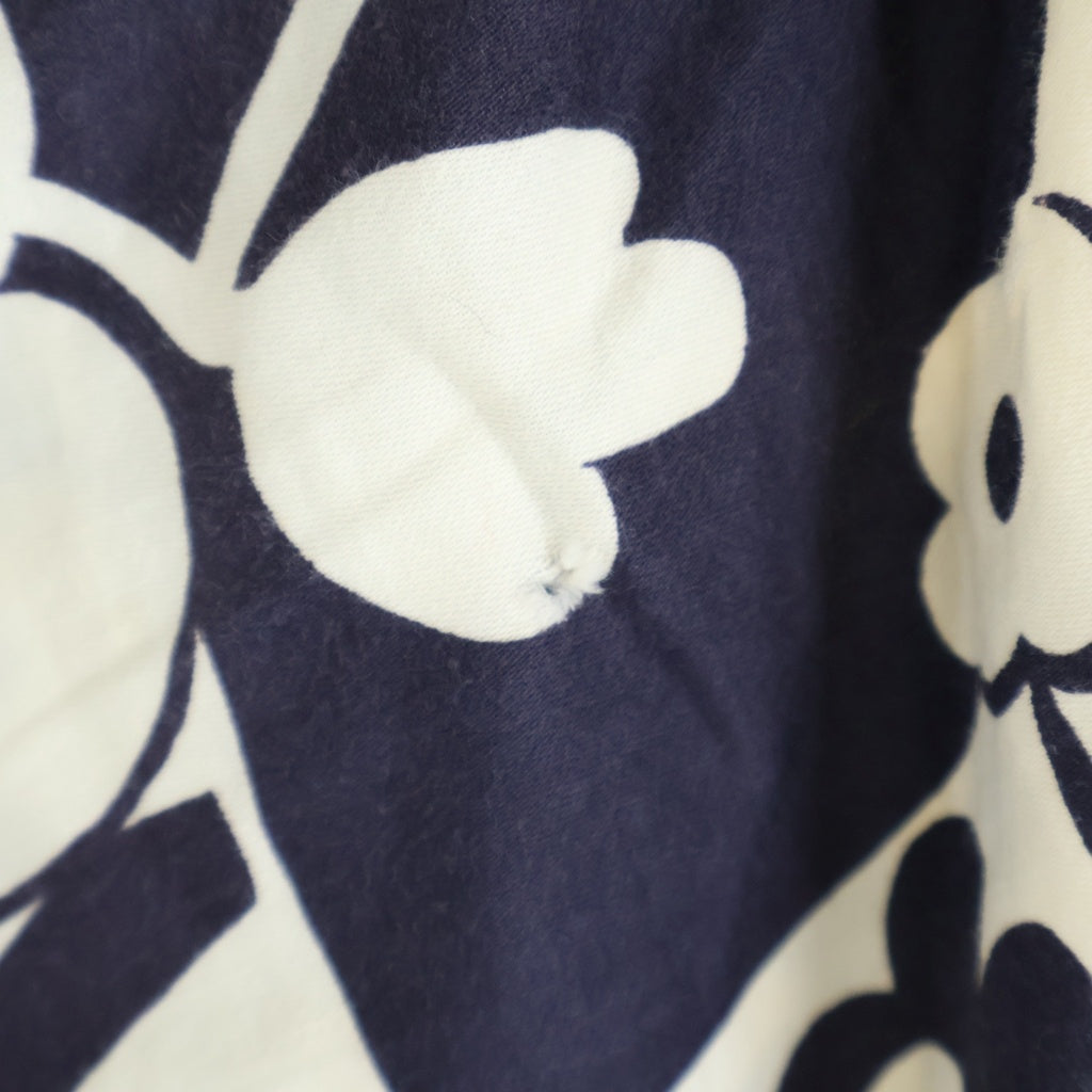 VINTAGE(ヴィンテージ) 60-70S VINTAGE CHESS KING L/S SHIRT ヴィンテージ フローラル総柄 長袖シャツ ネイビー/ホワイト