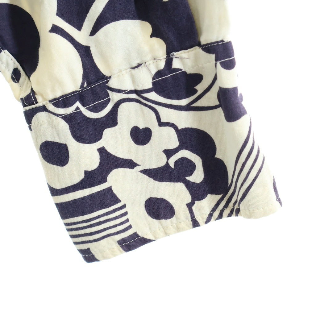VINTAGE(ヴィンテージ) 60-70S VINTAGE CHESS KING L/S SHIRT ヴィンテージ フローラル総柄 長袖シャツ ネイビー/ホワイト