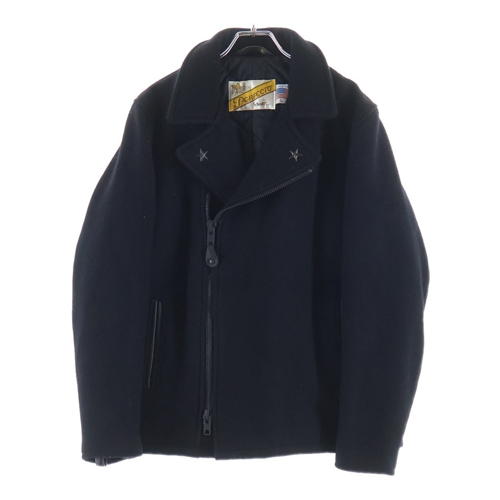 SCHOTT(ショット) URBAN RESEARCH別注 769UR ワンスター メルトンウール ダブルライダースジャケット ブラック
