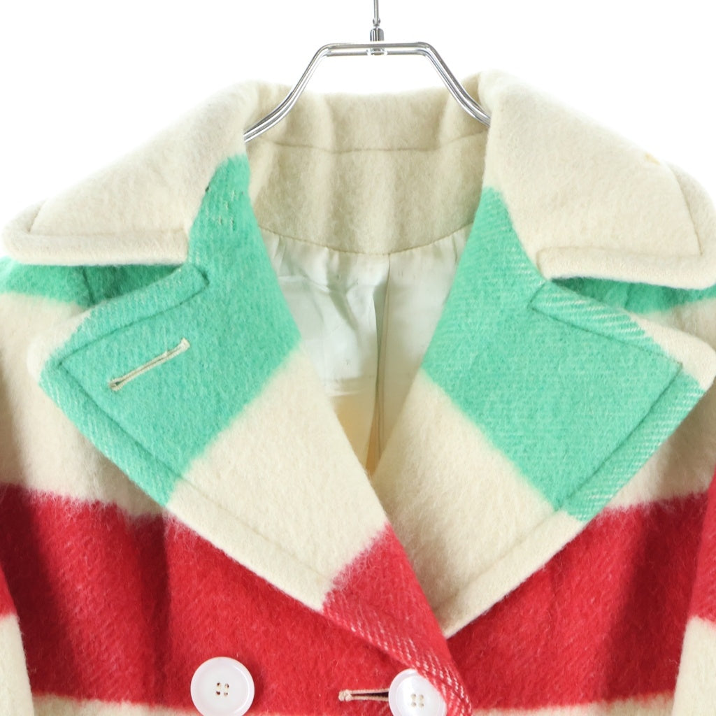 VINTAGE(ヴィンテージ) 60S VINTAGE ILGWU WOOL BLANKET COAT ヴィンテージ マルチボーダー ウールブランケットコート ベージュ