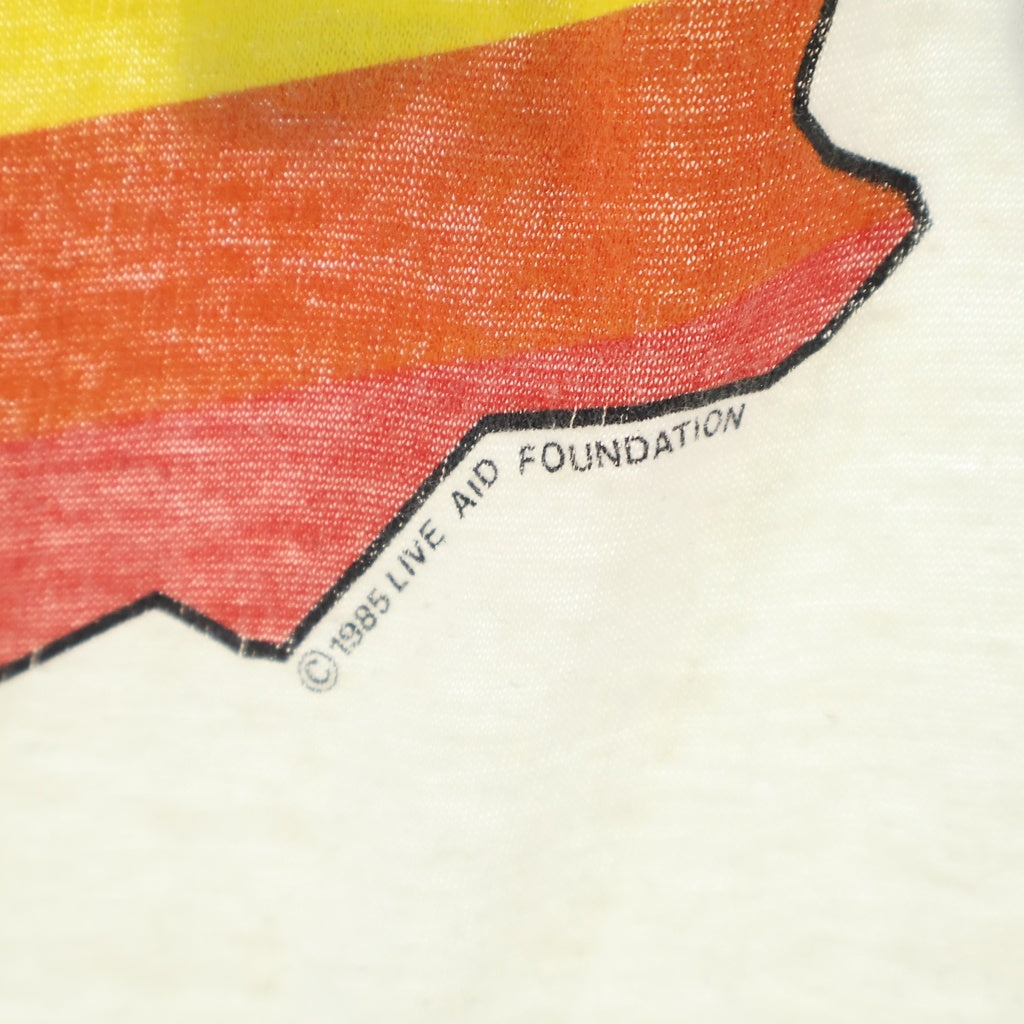 VINTAGE(ヴィンテージ) 80S VINTAGE LIVE AID ライブエイド プリントTシャツ 半袖カットソー ホワイト
