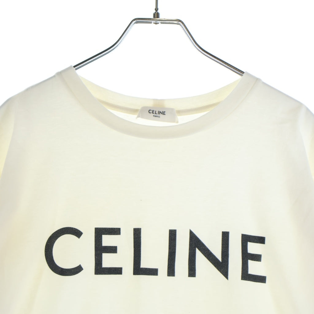 CELINE(セリーヌ) ロゴプリント ルーズ クルーネック半袖Tシャツ カットソー ホワイト 2X764671Q