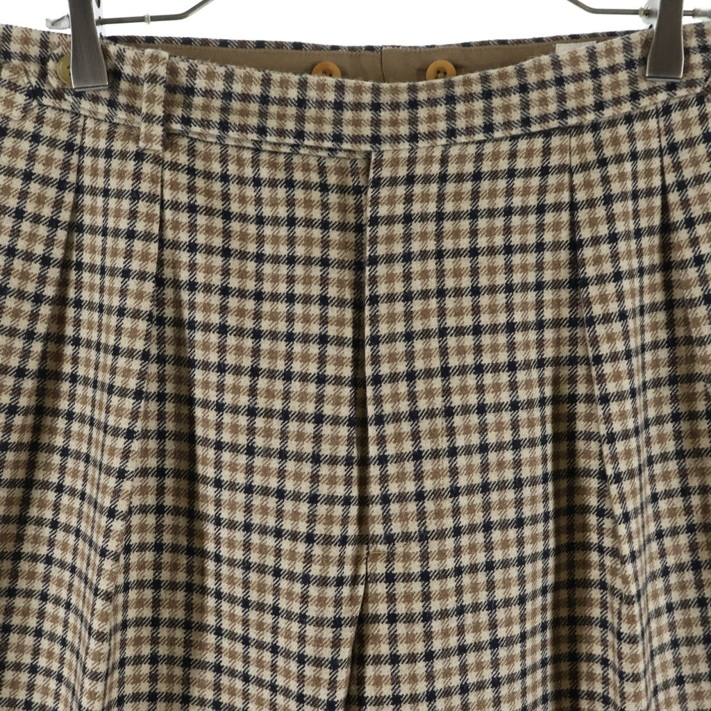 KAPTAIN SUNSHINE(キャプテンサンシャイン) Two Pleats Trousers ツープリーツ チェック トラウザーズ スラックスパンツ ブラウン KS8FPT03