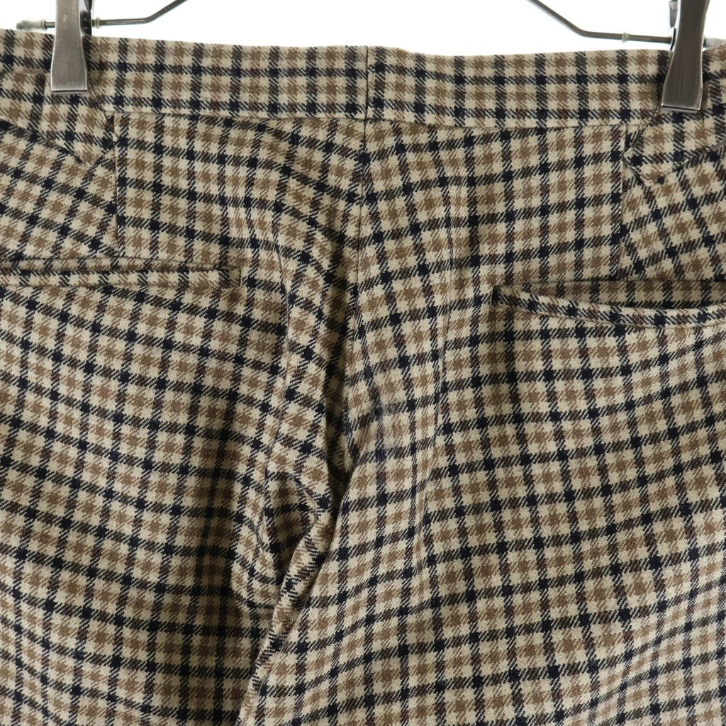 KAPTAIN SUNSHINE(キャプテンサンシャイン) Two Pleats Trousers ツープリーツ チェック トラウザーズ スラックスパンツ ブラウン KS8FPT03
