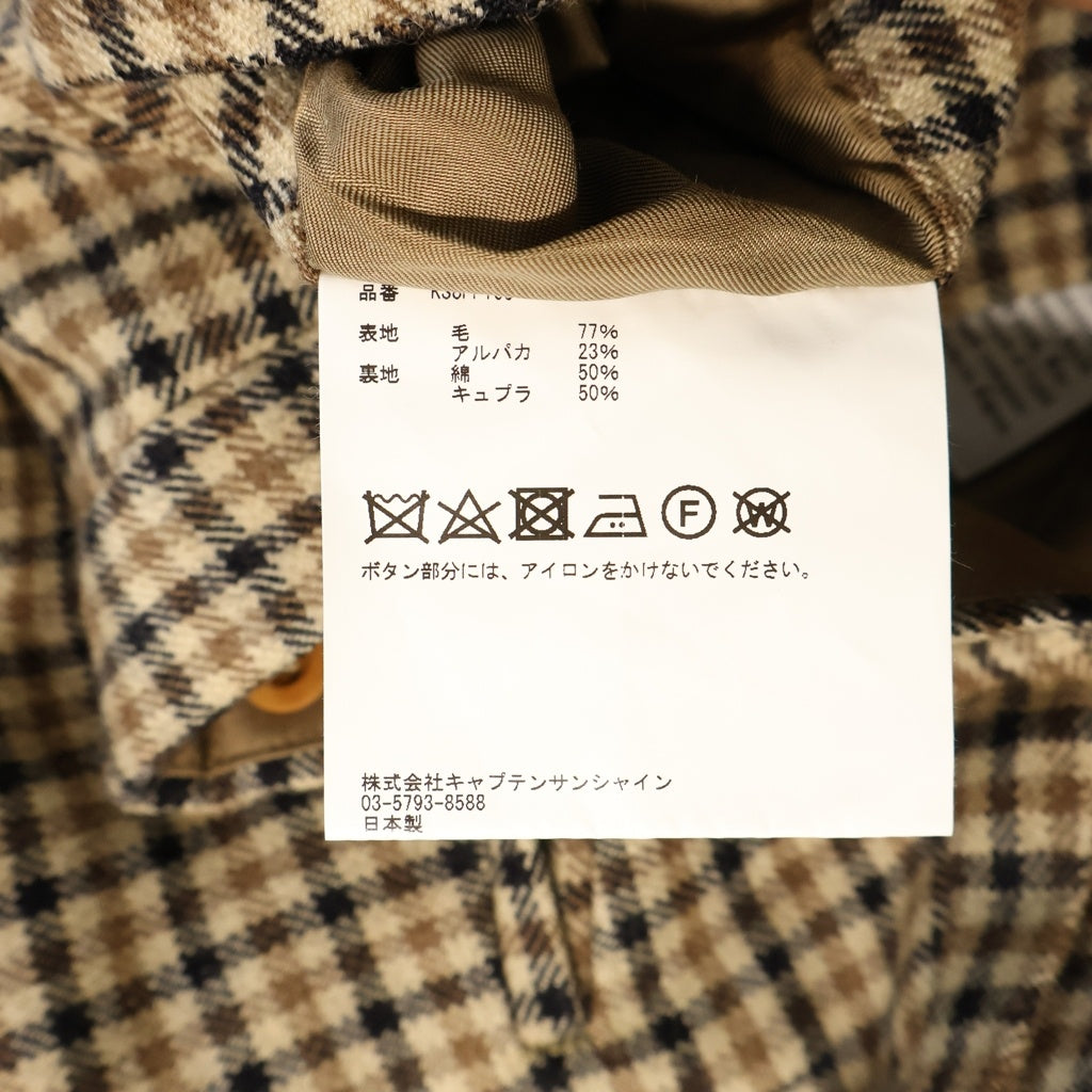KAPTAIN SUNSHINE(キャプテンサンシャイン) Two Pleats Trousers ツープリーツ チェック トラウザーズ スラックスパンツ ブラウン KS8FPT03