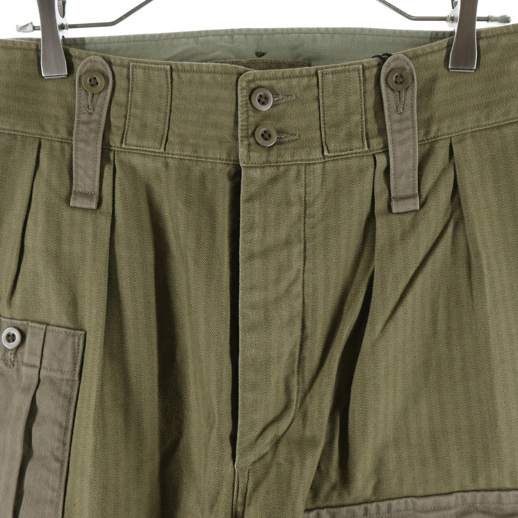 NIGEL CABOURN(ナイジェルケーボン) BATTLE DRESS PANT バトル ヘリンボーンツイル ドレス パンツ カーキ 8048-00-50009