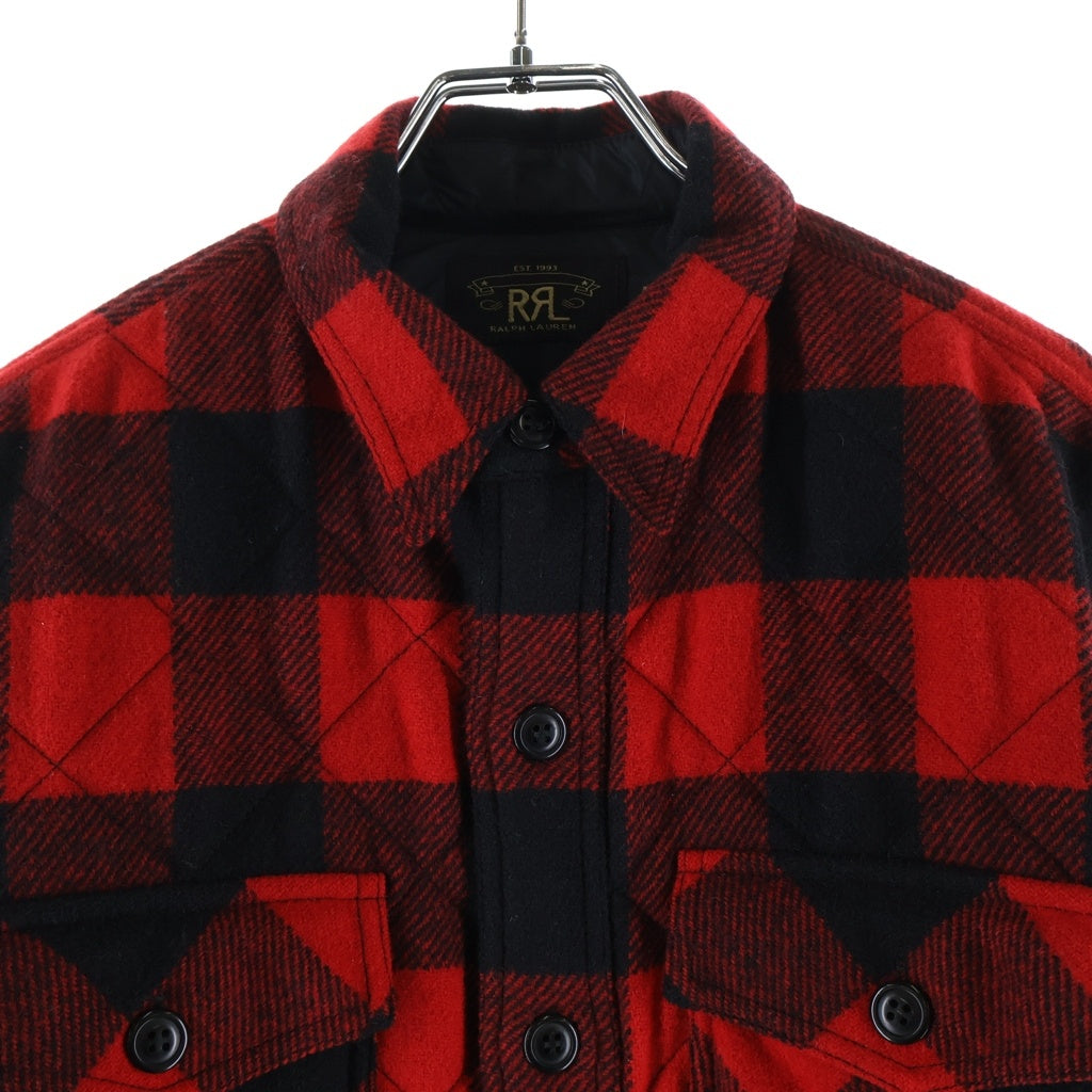 RRL(ダブルアールエル) Quilting Shirt Jacket キルティング チェック 長袖シャツジャケット レッド