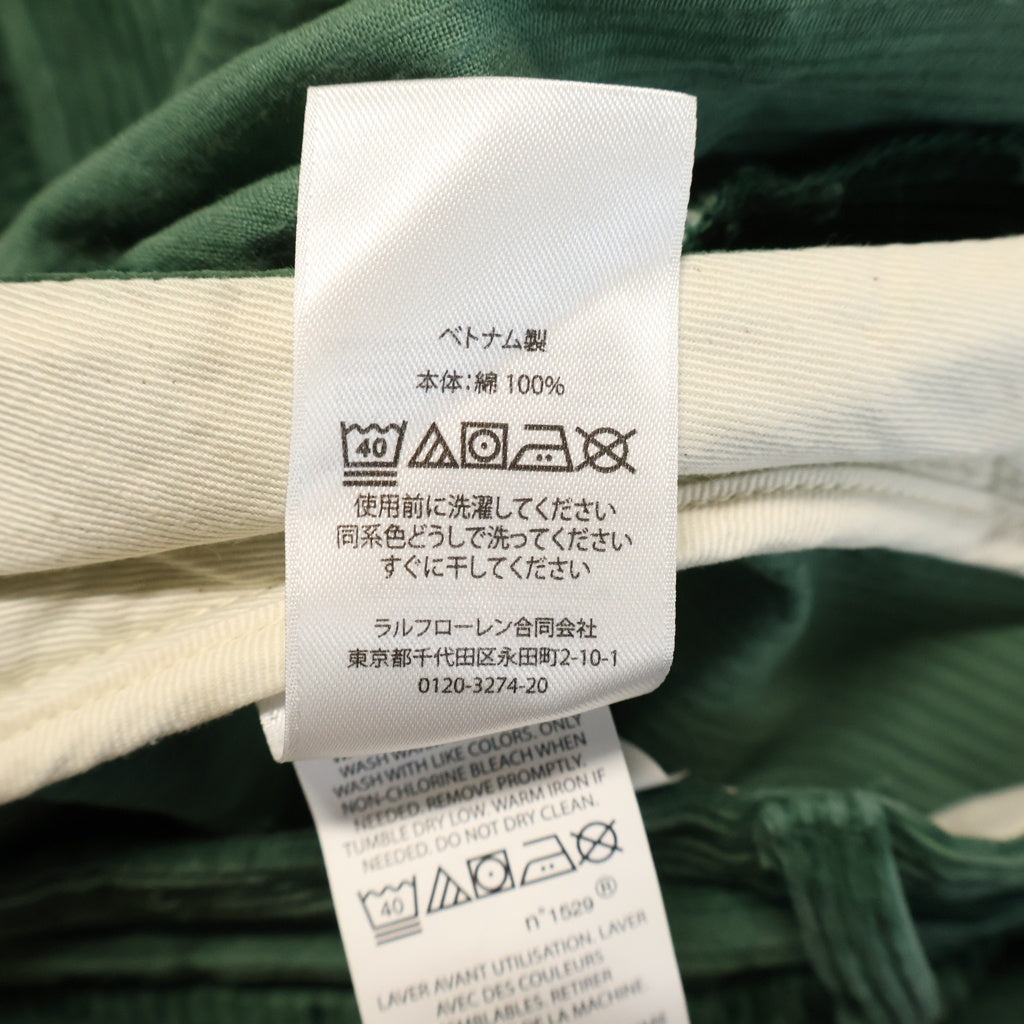 POLO RALPH LAUREN(ポロラルフローレン) WHITMAN RELAXED FIT CORDUROY PANT ホイットマンリラックスフィット コーデュロイパンツ ジップフライ グリーン 710882543003