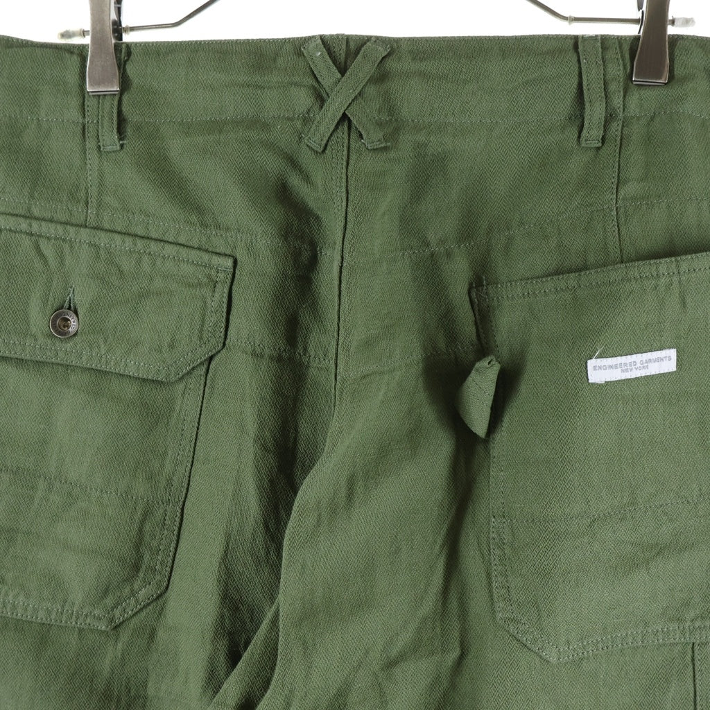 Engineered Garments(エンジニアド ガーメンツ) リネンペインターパンツ ダブルニー ワイド ジップフライ カーゴ カーキ