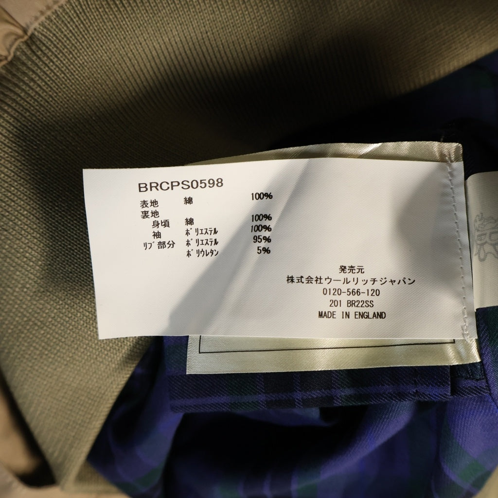 BARACUTA(バラクータ) ×BEAMS G9 Classic Model ジーナインクラシックモデル モックネックジップアップブルゾン ライナーチェック ベージュ BRCPS0598
