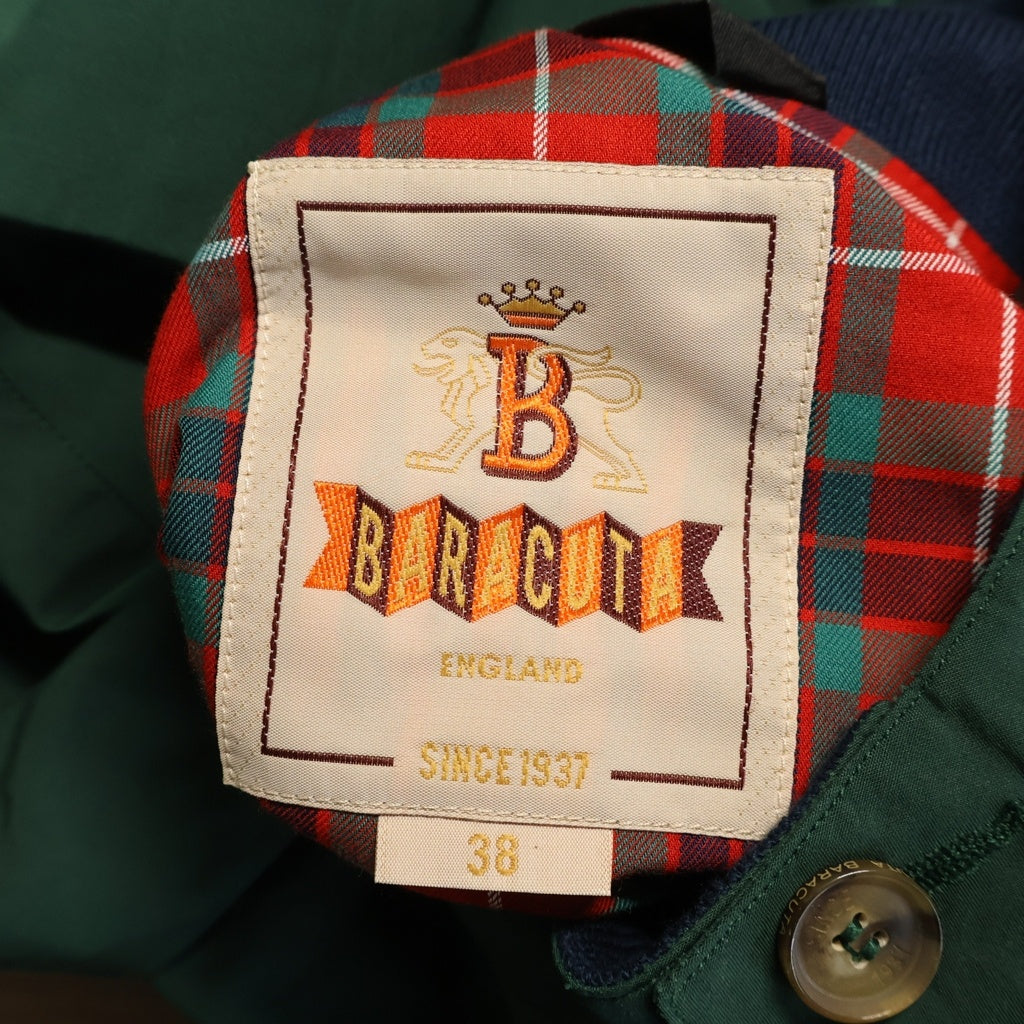 BARACUTA(バラクータ) SWING TOP JACKET スイングトップジャケット ジップアップブルゾン 襟付き ライナーチェック グリーン 1402015