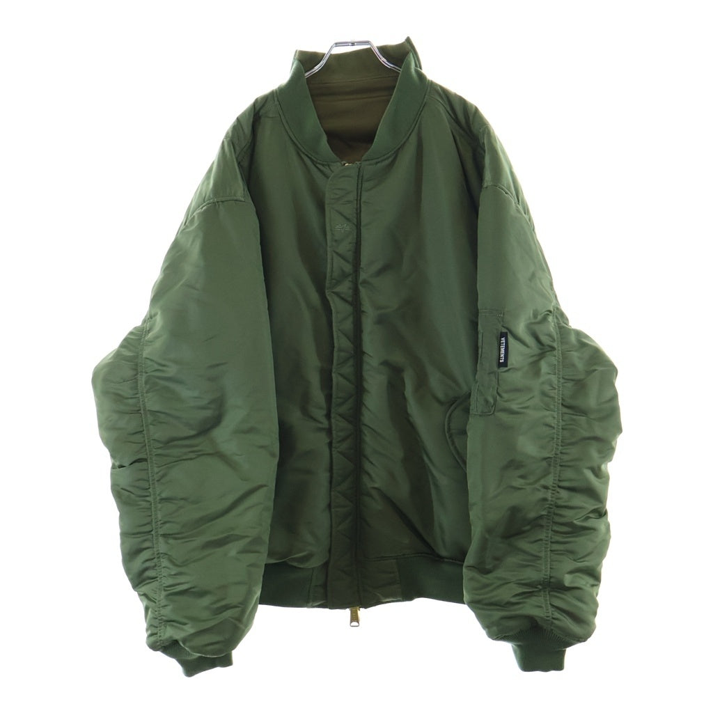 VETEMENTS(ヴェトモン) ×Alpha Industries アルファインダストリーズ リバーシブル MA-1 ボンバージャケット カーキ UH76BO450GO