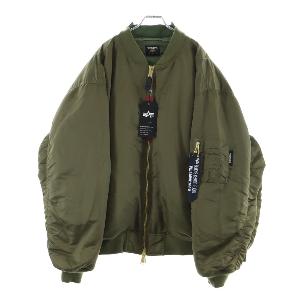 VETEMENTS(ヴェトモン) ×Alpha Industries アルファインダストリーズ リバーシブル MA-1 ボンバージャケット カーキ UH76BO450GO