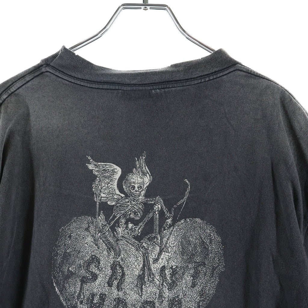 SAINT MICHAEL(セントマイケル) 25SS ×NEIGHBORHOOD STHD. SS TEE FEARLESS ネイバーフッド フィアレス ヴィンテージ加工 クルーネック半袖Tシャツ カットソー ブラック SM-HR8-0000-C70