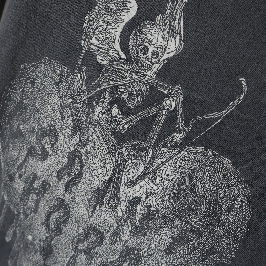 SAINT MICHAEL(セントマイケル) 25SS ×NEIGHBORHOOD STHD. SS TEE FEARLESS ネイバーフッド フィアレス ヴィンテージ加工 クルーネック半袖Tシャツ カットソー ブラック SM-HR8-0000-C70