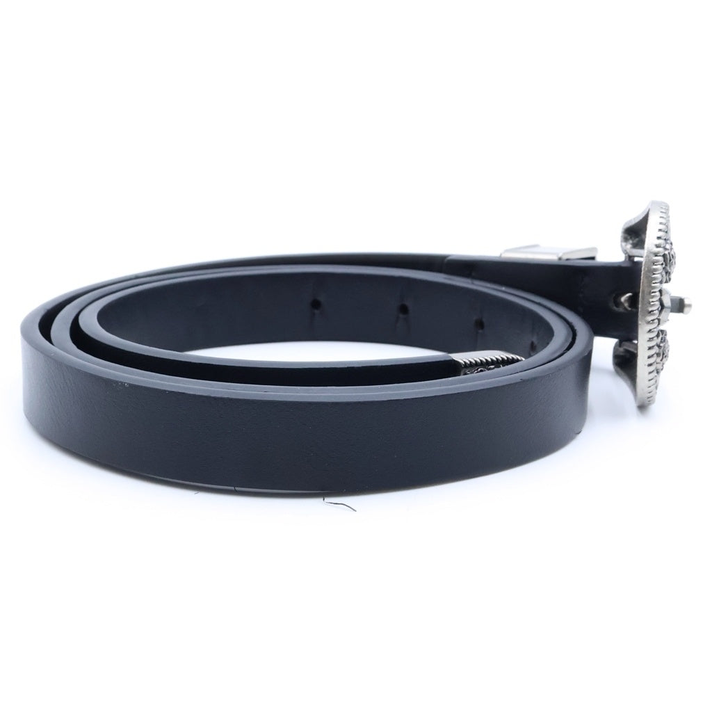 NO BRAND(ノーブランド) MARK GONG (マークゴン) WESTERN WOVEN LEATHER BELT フローラルデザイン ウーブン ウエスタン レザーベルト ブラック レディース