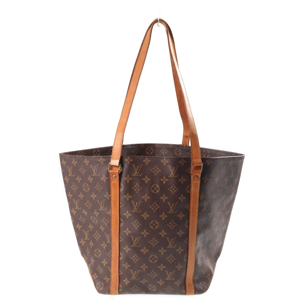 LOUIS VUITTON(ルイヴィトン) モノグラム サックショッピング ゴールド金具 レザー トートバッグ ハンドバッグ ブラウン M51108 MB0938 レディース