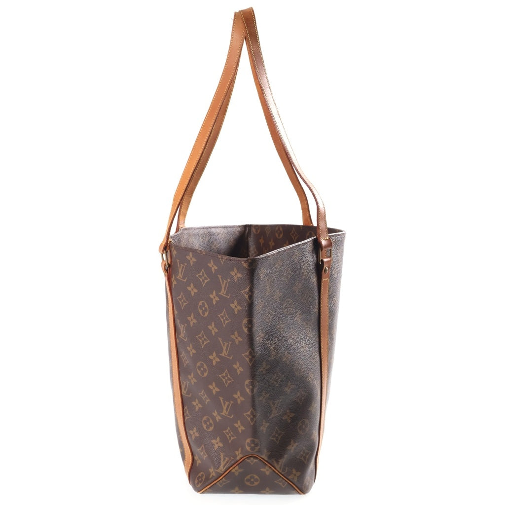 LOUIS VUITTON(ルイヴィトン) モノグラム サックショッピング ゴールド金具 レザー トートバッグ ハンドバッグ ブラウン M51108 MB0938 レディース