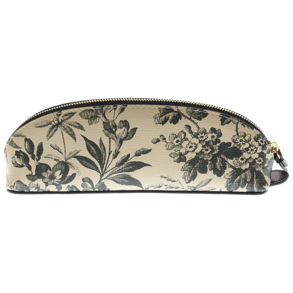 GUCCI(グッチ) ハーバリウム フローラルプリント ゴールド金具 レザー ペンケース ポーチ ベージュ 662130 534563 レディース