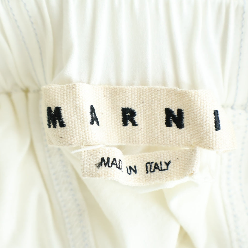 MARNI(マルニ) 19SS コットン ウエストゴム クロップドワイドパンツ アイボリー PJMU0011A0
