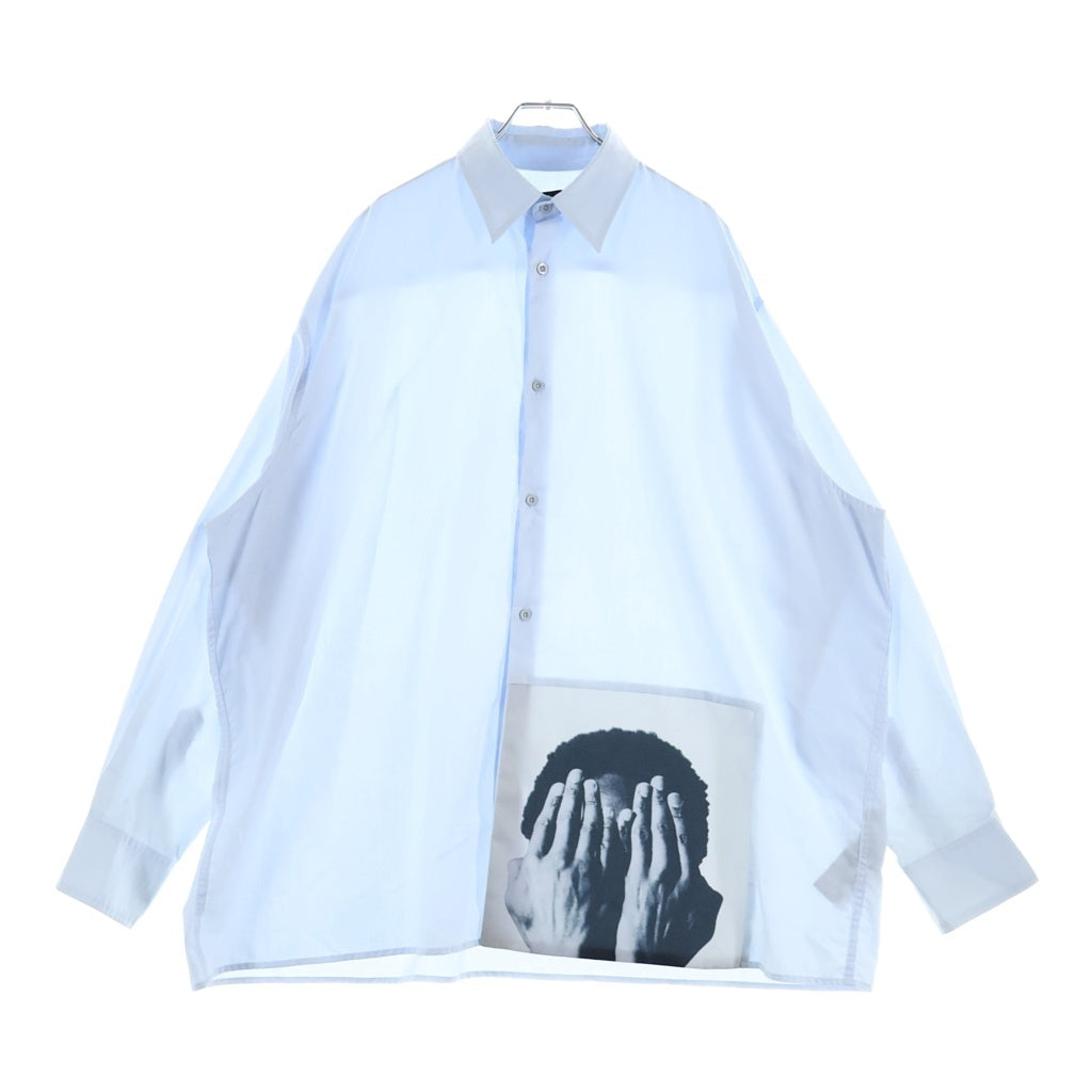 RAF SIMONS(ラフシモンズ) 17SS ROBERT MAPPLETHORPE ロバートメープルソープ オーバーサイズ 長袖シャツ ライトブルー