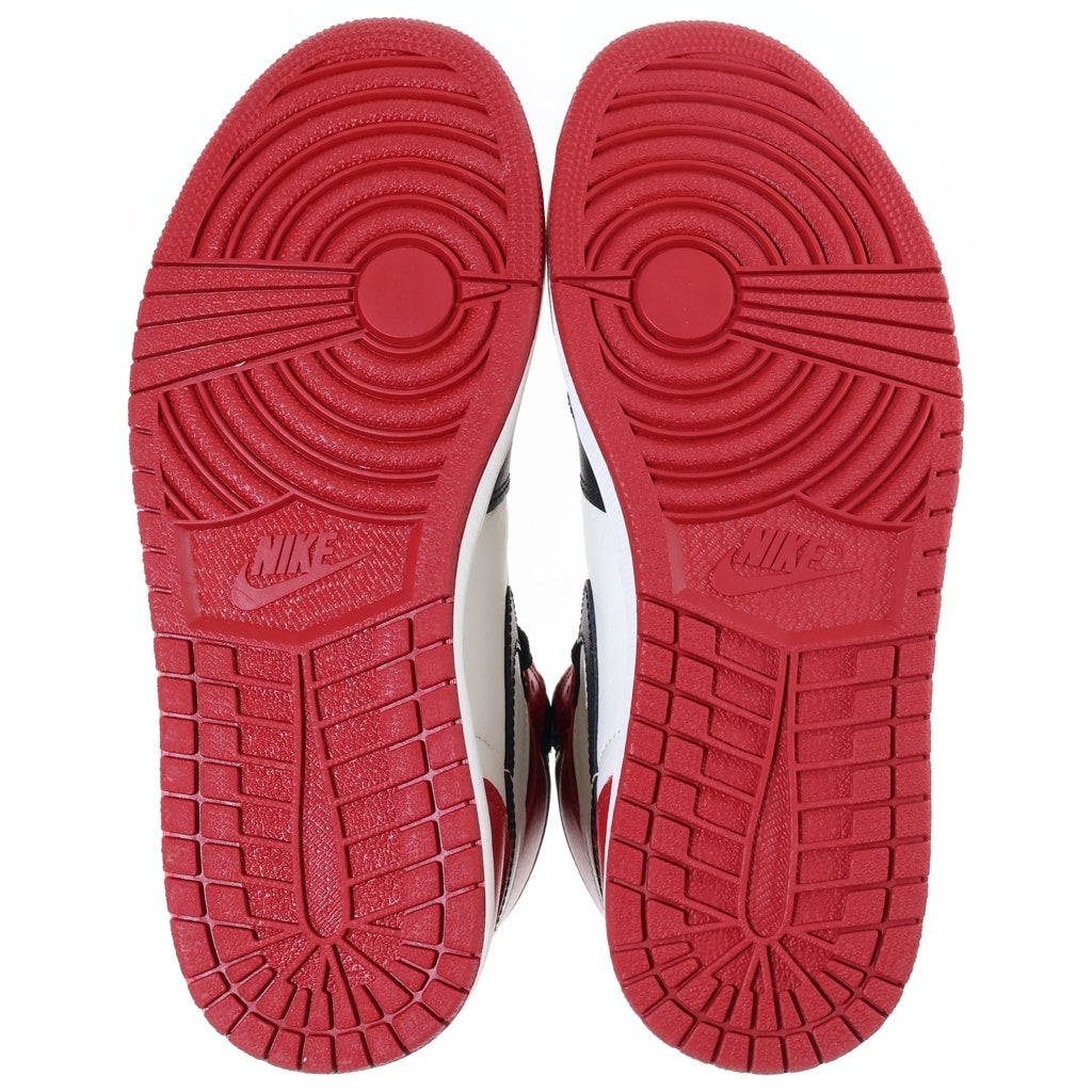 NIKE(ナイキ) AIR JORDAN 1 RETRO HIGH OG BRED TOE エアジョーダン1 レトロ ブレッド トゥ つま黒 ハイカットスニーカー レッド/ブラック/ホワイト US9.5/27.5cm 555088-610