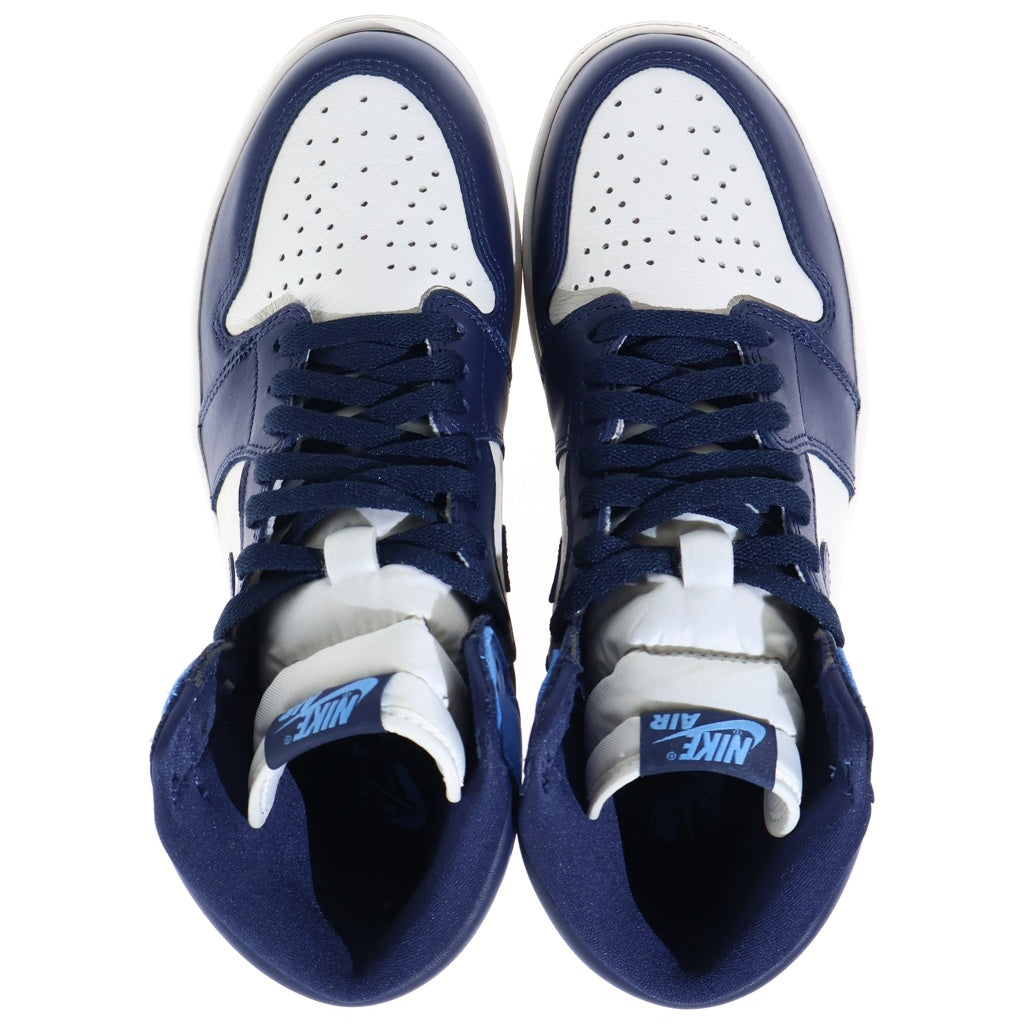 NIKE(ナイキ) AIR JORDAN 1 RETRO HIGH OG エアジョーダン1 レトロ ハイカットスニーカー ブルー/ホワイト US9/27cm 555088-140