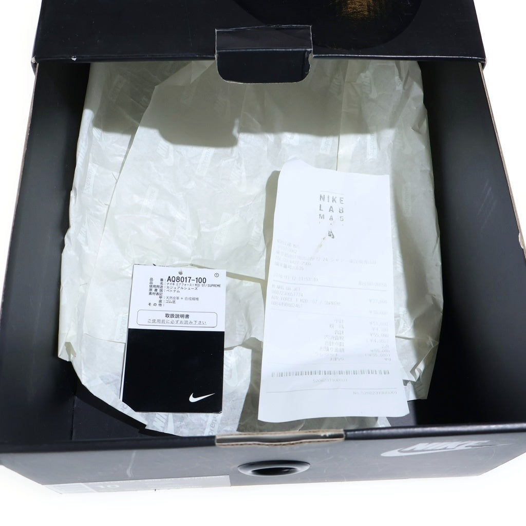 NIKE(ナイキ) ×NBA ×SUPREME AIR FORCE 1 MID '07 NBA シュプリーム エアフォース ミッドカットスニーカー ホワイト US10/28cm AQ8017-100