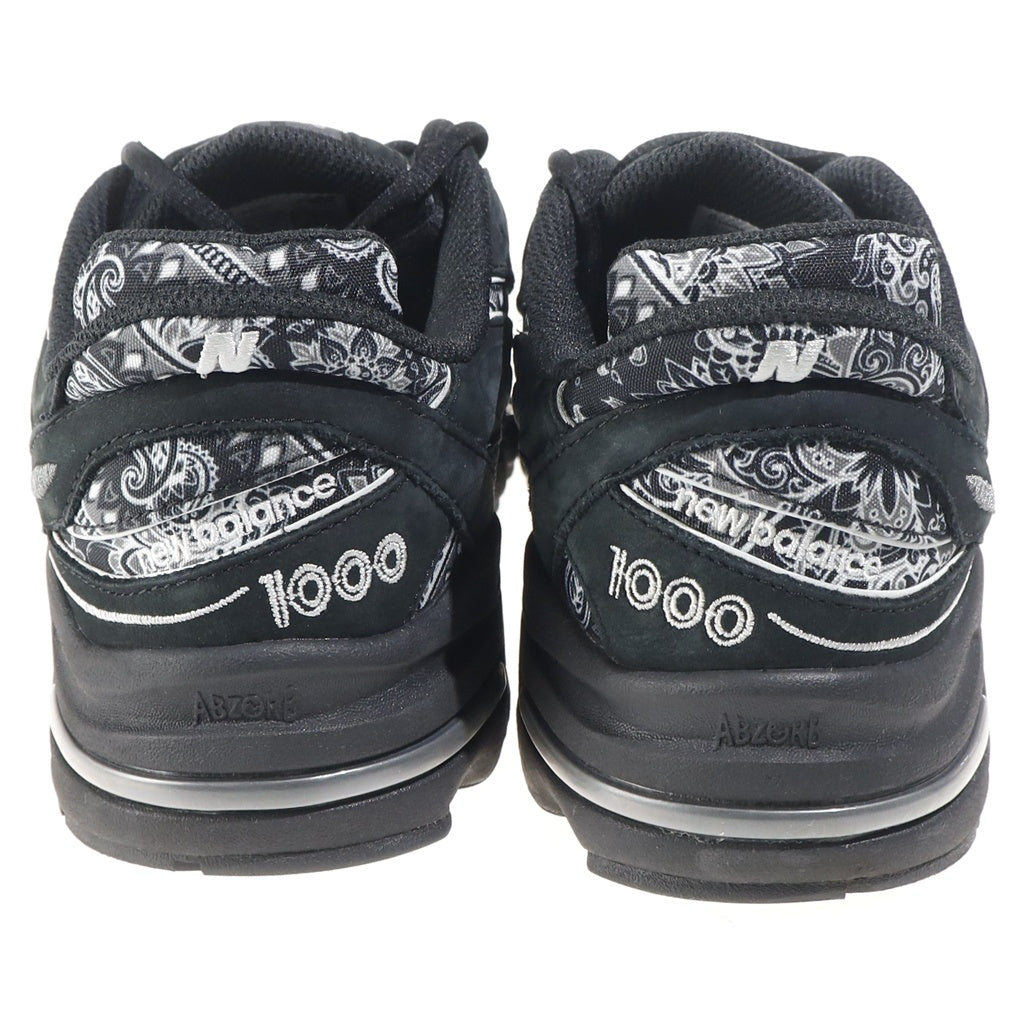 New Balance(ニューバランス) ×ATMOS アトモス別注 バンダナ ペイズリー柄 ローカットスニーカー ブラック US9/27cm M1000AP