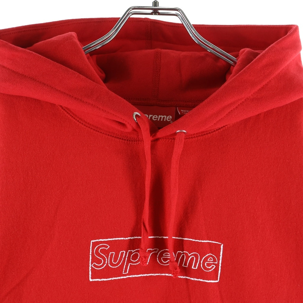 SUPREME(シュプリーム) 21SS ×KAWS Chalk Logo Hooded Sweatshirt カウズ チョークロゴ プルオーバーフーデッドスウェットパーカー レッド