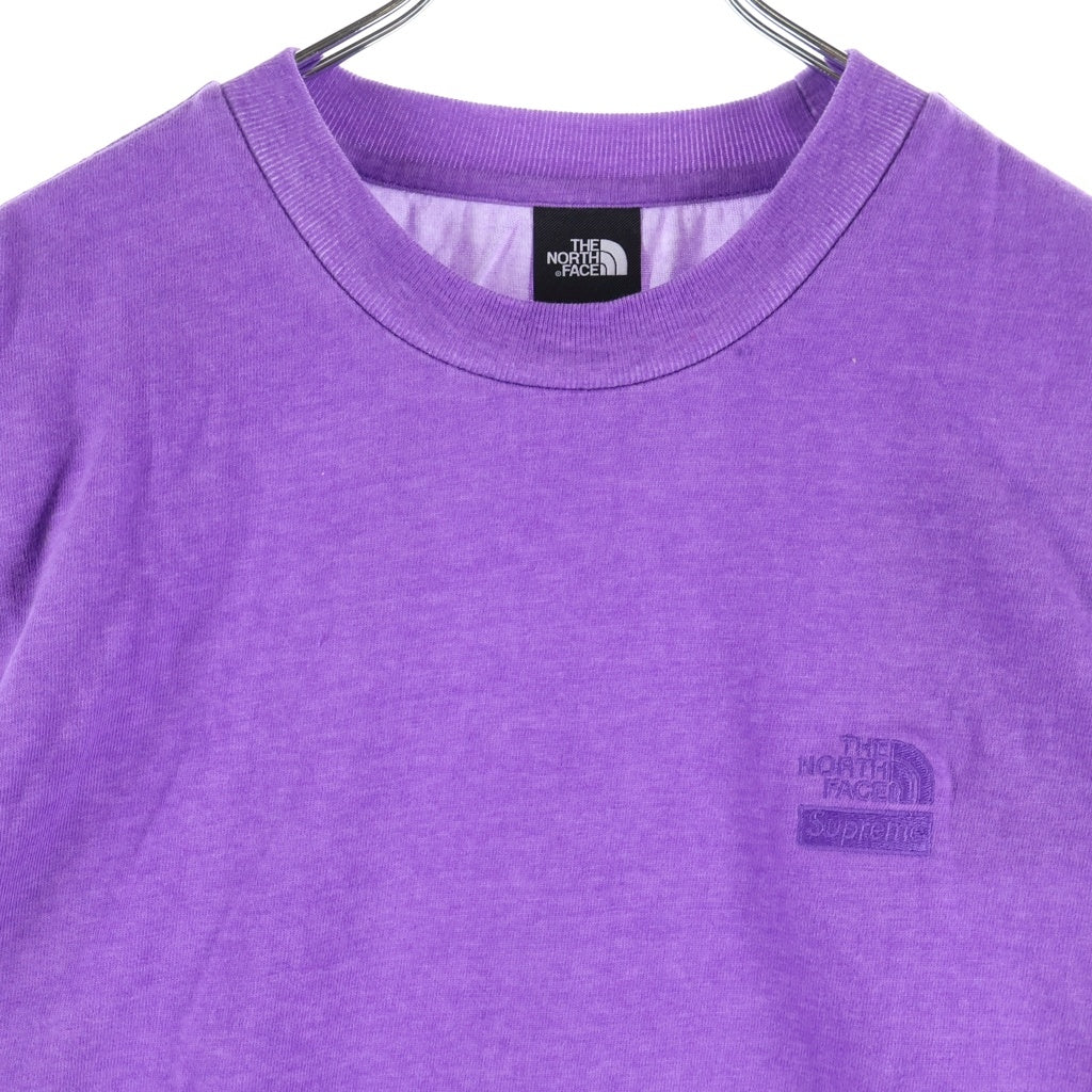 SUPREME(シュプリーム) 22AW xThe North Face Pigment Printed L/S Top ザノースフェイス ピグメント プリンテッド クルーネック長袖Tシャツ ロングスリーブカットソー パープル NF0A82SNICR