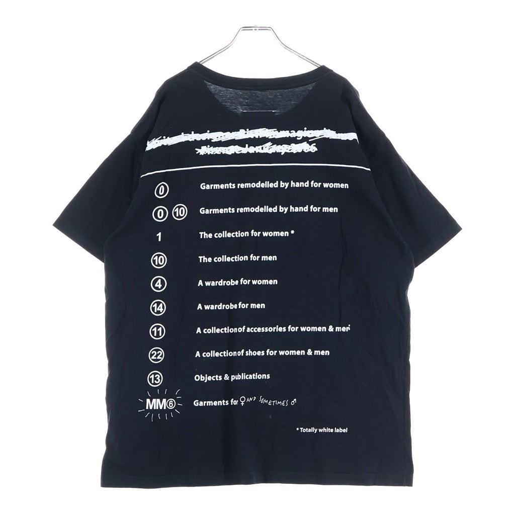 MM6 Maison Margiela(エムエムシックスメゾンマルジェラ) 18SS バックプリント クルーネック 半袖Tシャツ カットソー ブラック S32GC0483 S21058