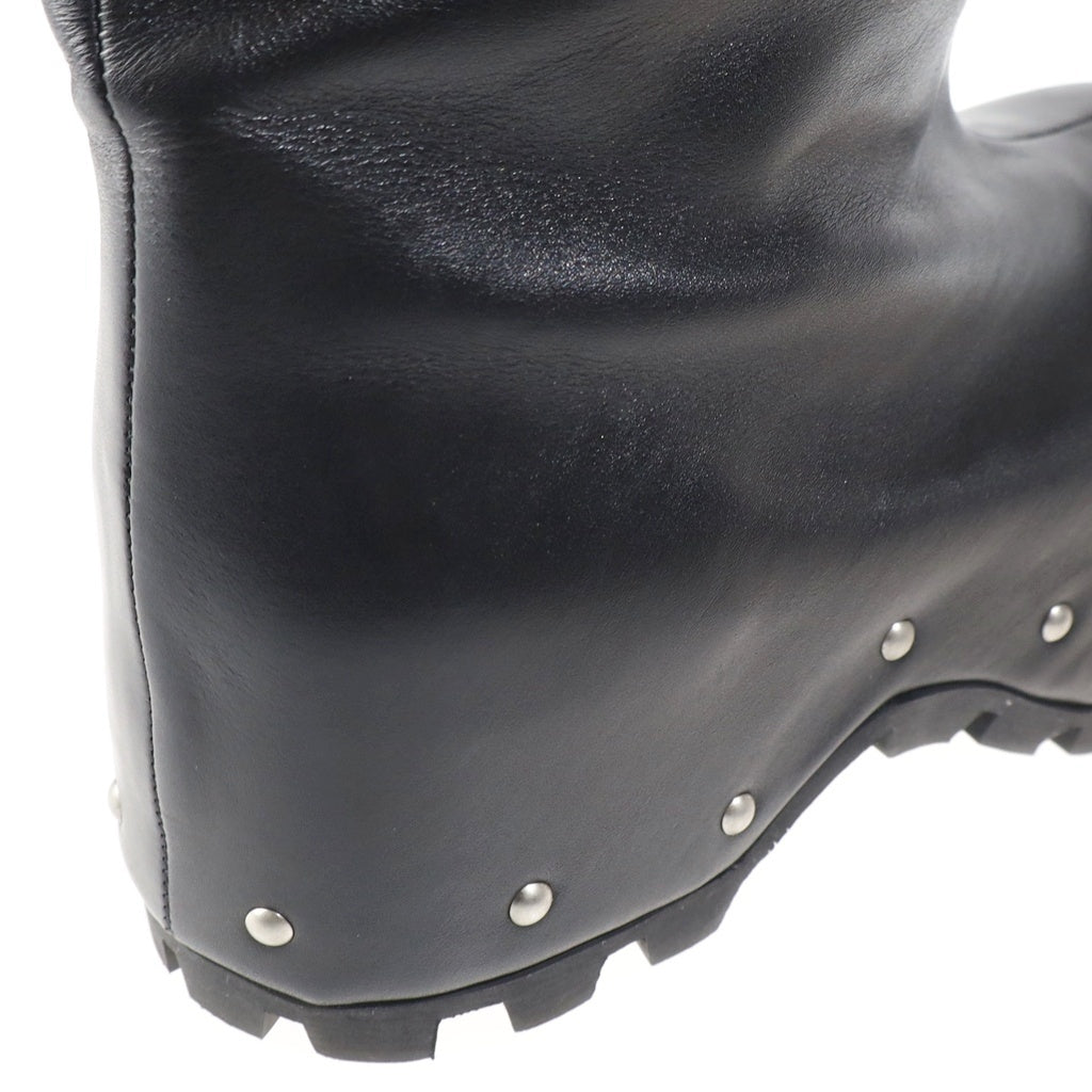 JIL SANDER(ジルサンダー) Studded Leather Knee-High Boots スタッズ レザーニー ハイブーツ レディース ブラック