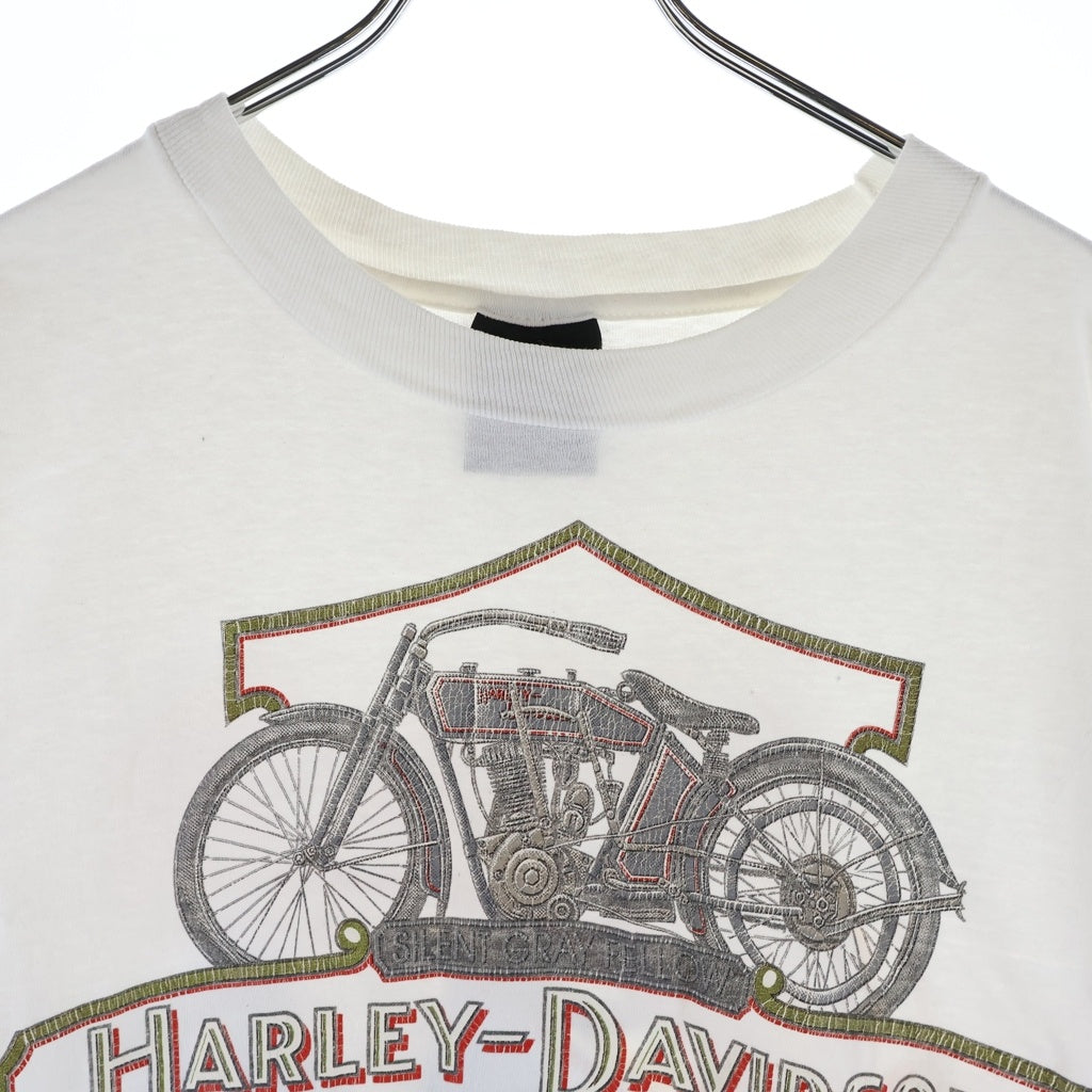 HARLEY DAVIDSON(ハーレーダビッドソン) 90S VINTAGE CHICK'S ヴィンテージ USA製 両面プリントTシャツ 半袖クルーネックカットソー ホワイト
